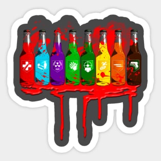 Zombie Perks Top Shelf Bloodied Sticker